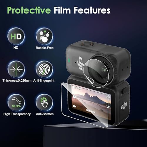 Image of M.G.R.J Tempered Glass Screen Protector for DJI Osmo Nano Action Camera (Set of Screen Tempered Glass & Lens PET Protector) (Transparent)