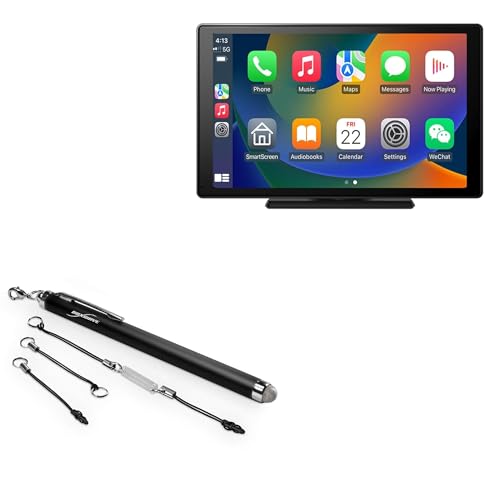 BoxWave Stylus Pen Compatible with ELEFOCUS CarPlay Portable Car Stereo (9 in) - EverTouch Capacitive Stylus, Fiber Tip Capacitive Stylus Pen - Jet Black