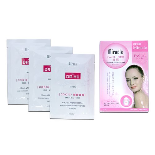 Dr. Hu Miracle Facial Mask, CoQ10 and Propolis Cera, 10 Count