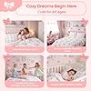 Erosebridal Cute Pink Bow Twin Bedding Set for Girls,Ribbon Bow Knot Comforter Set for Kids Kawaii Room Decor,Princess Bowknot Bed Set Girly Pink Bows Bedding Comforter Sets,1 Pillowcase #2