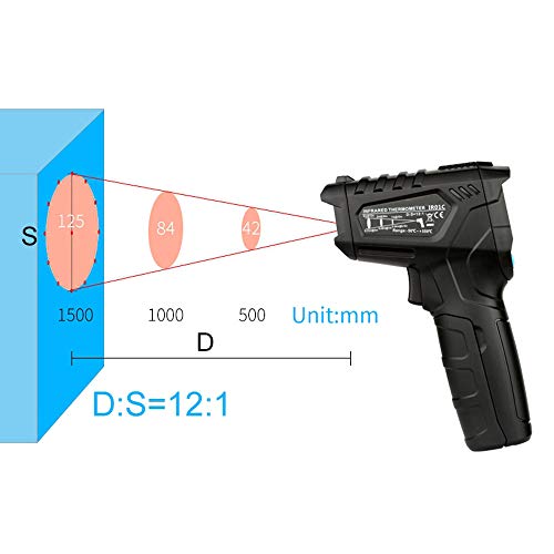Btuty -50~380 ℃ infravermelho industrial digital infravermelho portátil medidor de temperatura LCD m