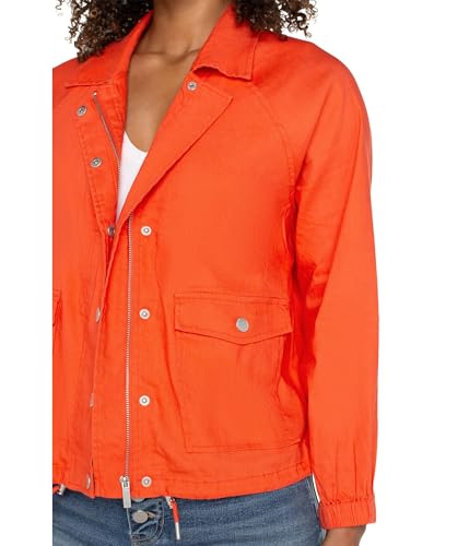 Liverpool Los Angeles Women's Raglan Sleeve Jacket With Cinch Hem, Clementine, Large3