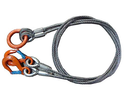 2点吊ﾛｯｸ加工ﾜｲﾔｰ 16㎜×5M 24㎜ﾘﾝｸﾞ＆V2t玉掛けワイヤー