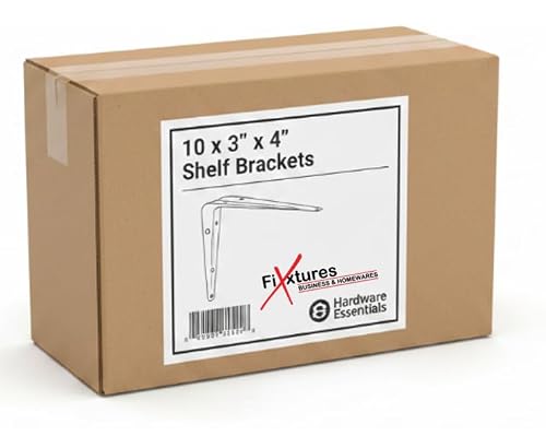Fixtures London Shelf Brackets | 10 Pack | White | 10 x 4" x 3"