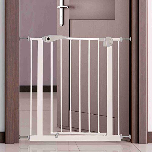 TRIXIE stufenlos verstellbares und klemmbares Türgitter 'Absperrgitter, Metall, 75–85 × 76 cm, weiß'- 39451