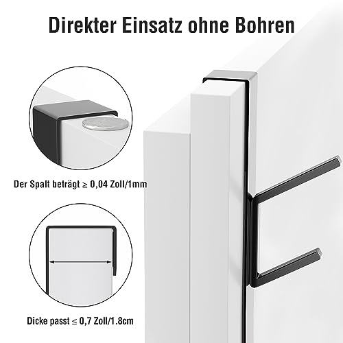 niffgaff Türhaken, vertikaler türhaken zum einhängen, kleiderhaken tür, haken zum einhängen, für Handtuch- und Kleiderbügel, Aluminium, Schwarz, 2er-Pack