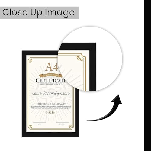 Image of A4 Size Photo Frames - Wall & Tabletop Display, Lightweight Black Frame Khali Frame /A4 Size, 9X12inches (3, Black)