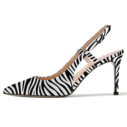 MODENCOCO Women's Pointed Toe Cut Out Slingback Patent Stiletto High Heel Pumps Evening Dress Shoes 3.5 Inch2