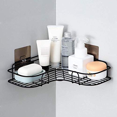 Dayish Faucet Storage Soap Sponge Dish Hanging Holder Metal Sink Caddy Organizer Drainer Clamp Rack (Corner Shelf)