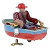 Harilla Retro Model Rudder Boot Wind Tin Clock Toy Collectibles Geschenken Pond #b Multicolored