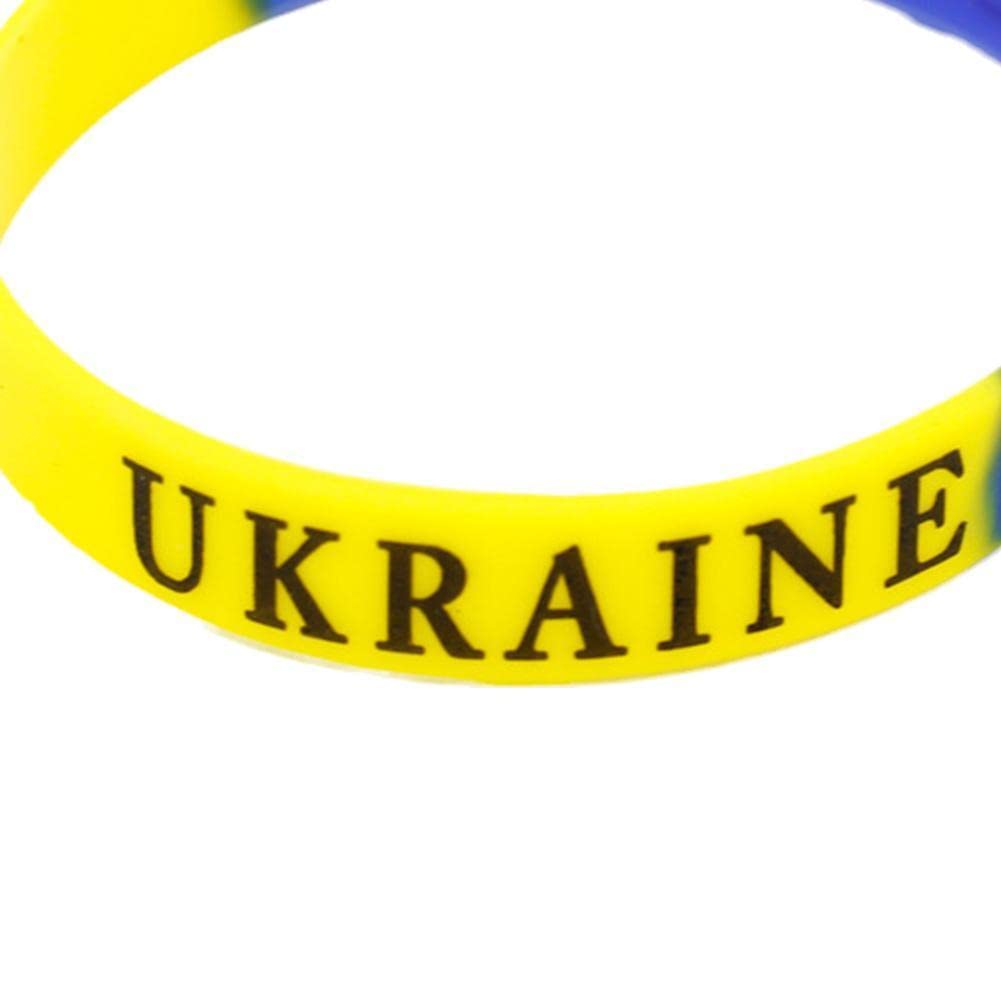 Ucraina Bandiera Bracciale Ucraina Ucraina Braccialetto di gomma Ucraina Supporto Ucraina I Stand con bandiera ucraina Braccialetti in silicone Braccialetto di gomma Regali ucraini Fan Souvenir Unisex