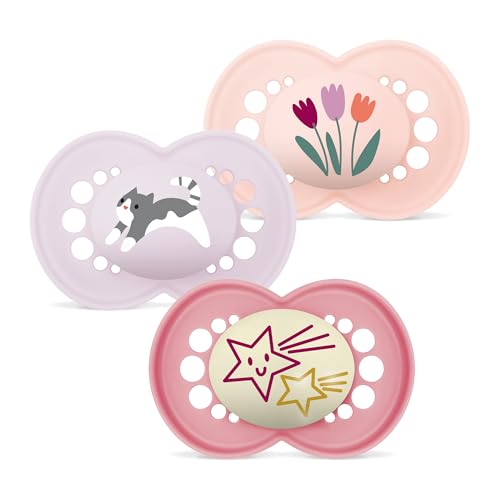 MAM Lot de 3 sucettes originales Day & Night avec tétine en silicone SkinsoftTM ultra douce pour...