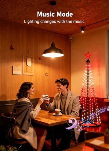 oneup 6FT Christmas Cone Tree Light,Smart RGB Light with App & Remote - image 8