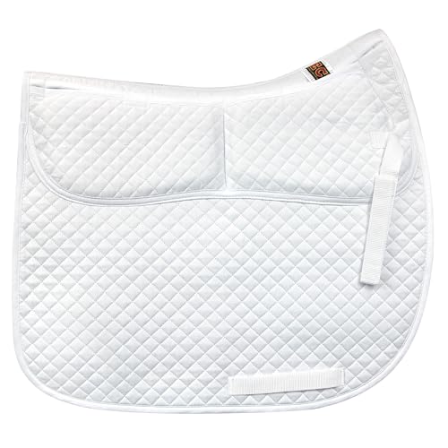 ECP Equine Comfort Products Contoured Correction Dressage Saddle Pad with Adjustable Memory Foam Shims, Quilted Poly-Cotton Design, Pressure Relief for Horses with Swayback or Muscle Loss