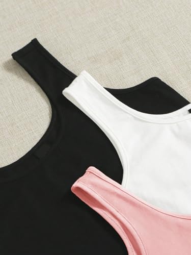 Image of Women's 1x1 Rib Cotton Stretch Tank Top Sleeveless Basic Vest Pack of 3