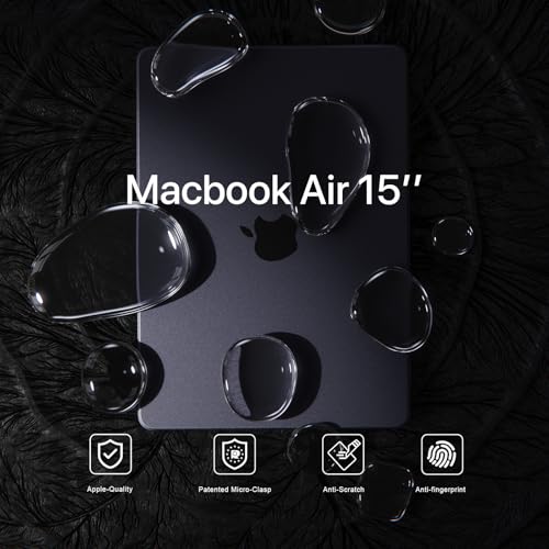 Image of Soonjet Invisible Armor for MacBook Air 15 inch Case M5 M4 M3 M2 2026-2023 | 100% Color Match, Space Gray Clear Matte, Protective Hard Shell, Laptop Cover, Ultra Thin, Anti Crack & Fingerprint & Scratch