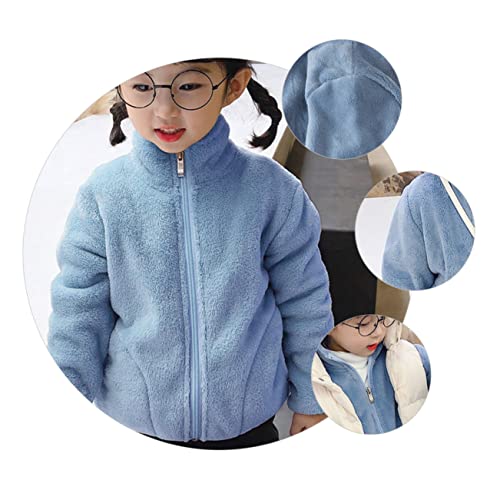 Fleece Children's Coat Jackets Girl Cardigan Fluffy Jacket for Girl Suits Winter Jackets for Coats Coral4
