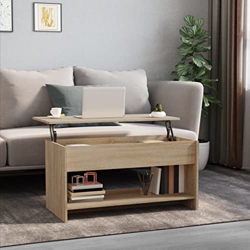 Genérico Mesa de Centro Madera de ingeniería Roble Sonoma 102x50x52,5 cm,Mesas de centro-809650