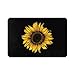 Sunflower Bathroom Rug Bath Decor Accessories, Black and Yellow Flower Floral Sunflower Bath Mat, Non Slip Soft Flannel Rug Entryway Doormat for Living Room Bedroom Kitchen Home 16 X 24 in -Small