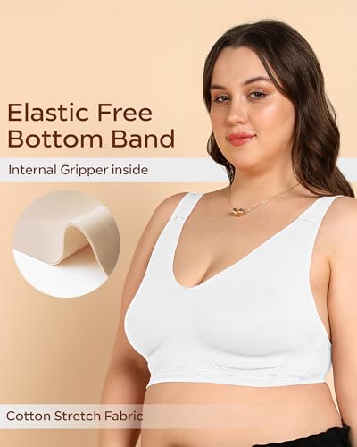 Image of Tweens Cotton Non-Padded Plus-Size Bonded Bra for Women | Full Coverage Broad Straps | Hidden Concealer | Seamless Wire-Free No-Dig Comfort | Breathable Cotton | Elastic-Free No Marks | Pack of 1