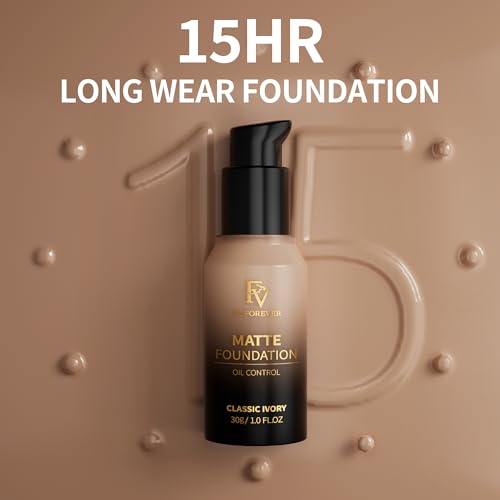FV Fondotinta Coprente Lunga Durata, Per una Pelle Impeccabile, Riduce Linee Sottili, Impermeabile, Formula Oil Free, Fondotinta Liquido dal Finish Naturale (Classic Ivory Matte, 30g) - 7