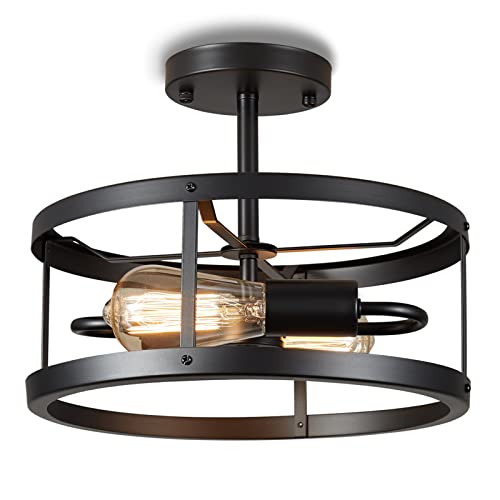 ENCOFT Deckenleuchte Schwarz Industrial Vintage Metall Deckenlampe...