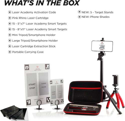 Image of Mantis Laser Academy Training Kit for 9mm, 45 ACP, 380 ACP, 40 S&W | Dry Fire System for Target Practice | Free App, No Subscription | Includes Training Cartridge