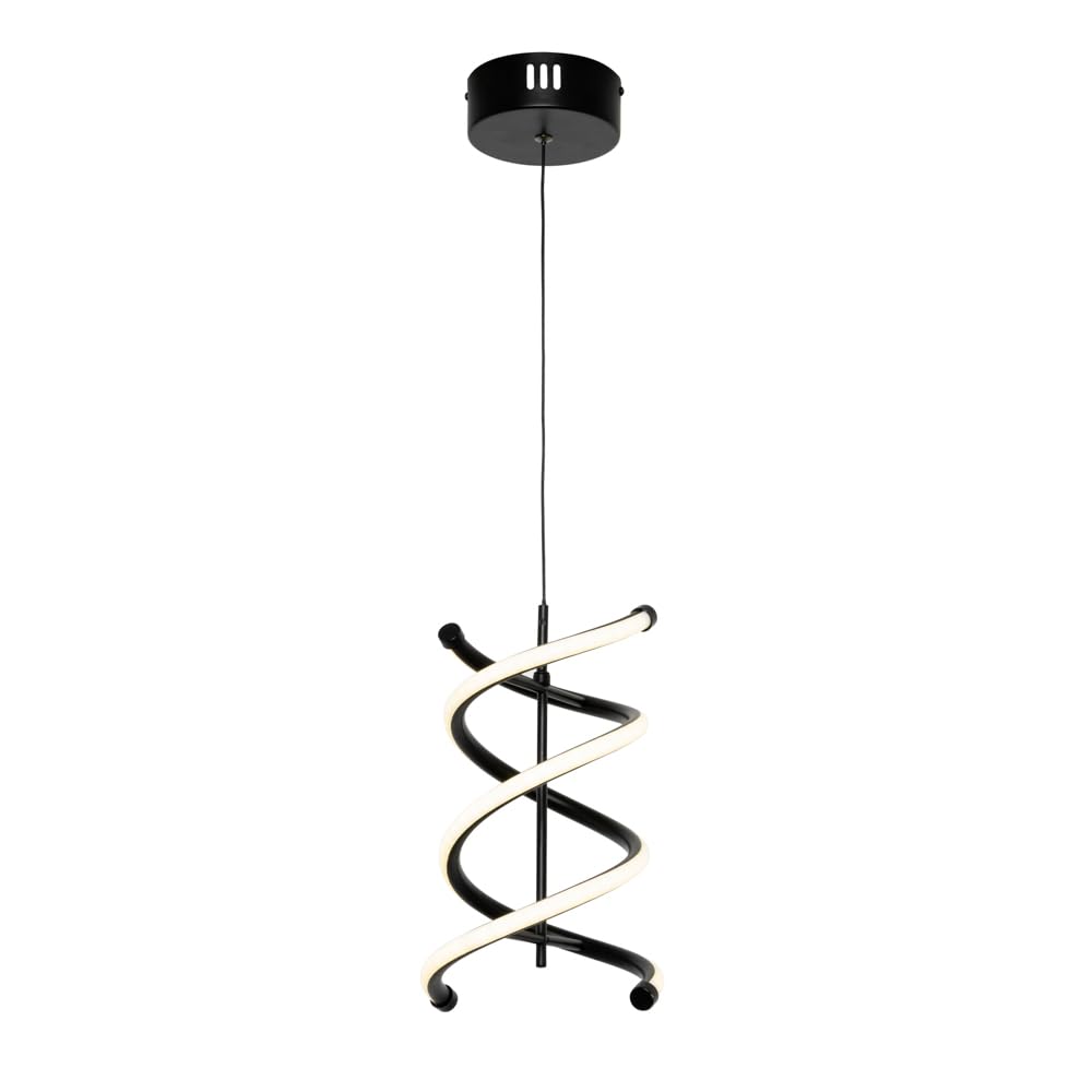 B&Q -  Denny Black Led Spiral Ceiling Pendant Light