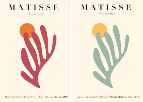 Décoration salon Henri Matisse affiche algues rouges vertes toile 40x60