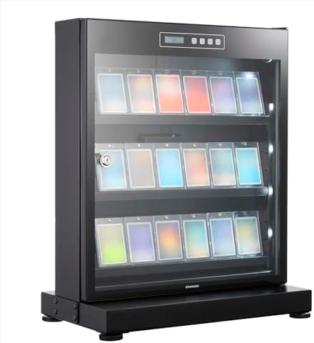 ハクバ HAKUBA トレカ用防湿庫 E-ドライボックス KED-P40ETC Sサイズ(40L) ブラック 湿気による反り対策 自動除湿 静音 電子制御式 トレーディングカード ポケカ MtG 遊戯王カードの保管に 鍵付き ディスプレイ LED照明付 4977187403626