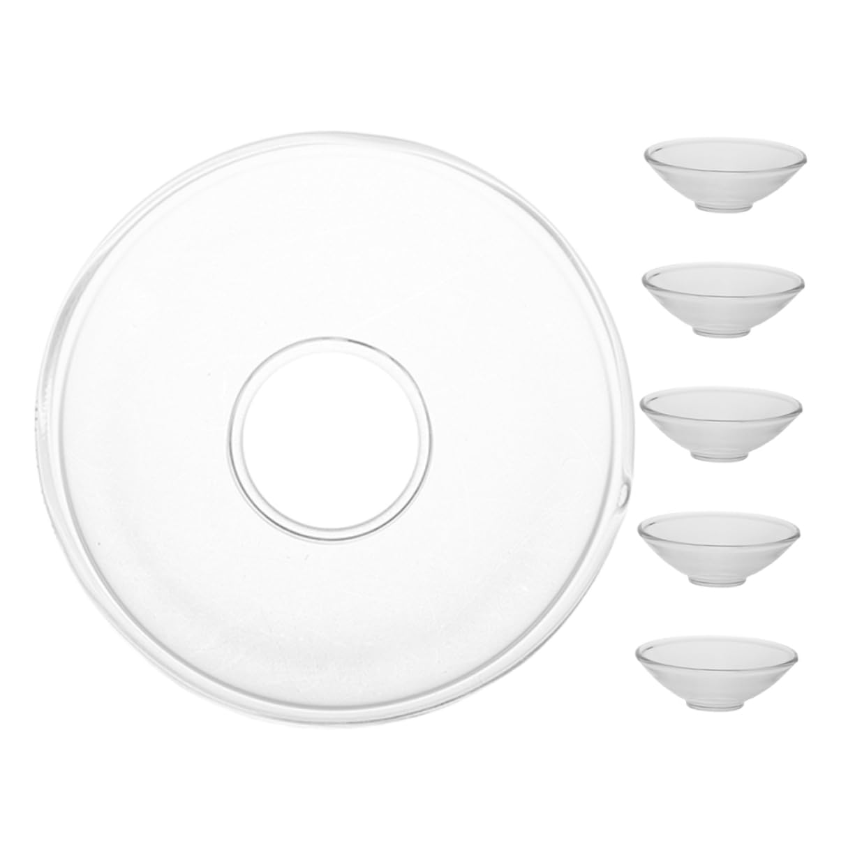 MAGICLULU Anillos de Vela de Vidrio Diseño Minimalista y Simple 6 Piezas Reutilizables para Protección de Cera y Redondos Ideales para Fiestas y Iglesias