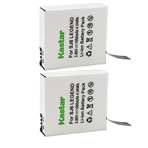 Kastar 2 Pack Battery Compatible with SJCAM SJ6 Legend SJCAM SJ 6 Battery and Charger, SJCAM SJ6 Legend 4K Action Camera, SJCAM SJ6 Legend Sport Camera