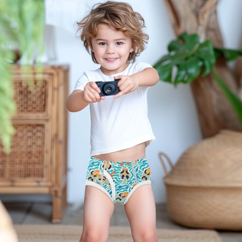 visesunny Boys Potty Training Underwear Lovely Sea Otter Fish Sea Urchin Breathe Cotton Briefs Size 2T-8Y for Toddler3