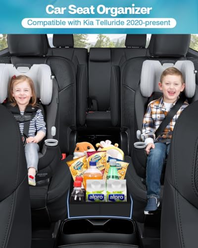 Image of Mixsuper Liner Car Seat Organizer for Kia Telluride 2026 2025 2024-2020, Console Organizer Backseat Box for Kia Telluride, Kids Toys Baby Supplies Dog Toy Box Storage Bin Travel Accessories