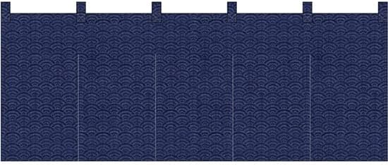 5巾のれん 青海波 織物風 紺 No.42297 (受注生産) [並行輸入品] N〕5巾