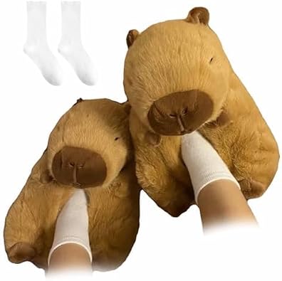 CLOUDEMO Capybara Plush Slippers, New Cute Capybara House Slippers for Indoor Outdoor