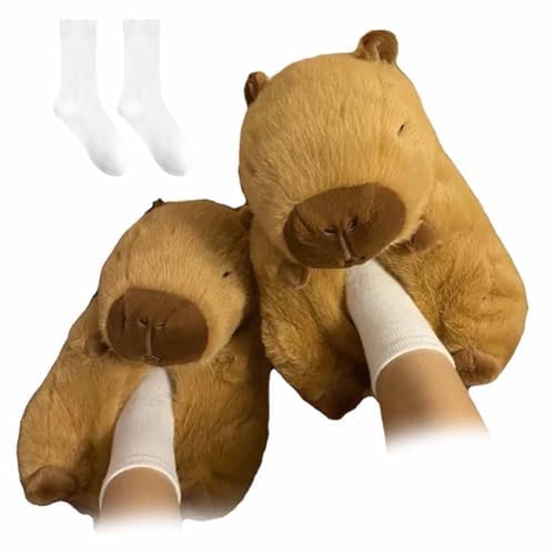 CLOUDEMO Capybara Plush Slippers, New Cute Capybara House Slippers for Indoor Outdoor
