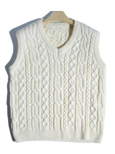 Vintage V-Neck Sweaters Autumn Winter Men Casual Warm Vest4