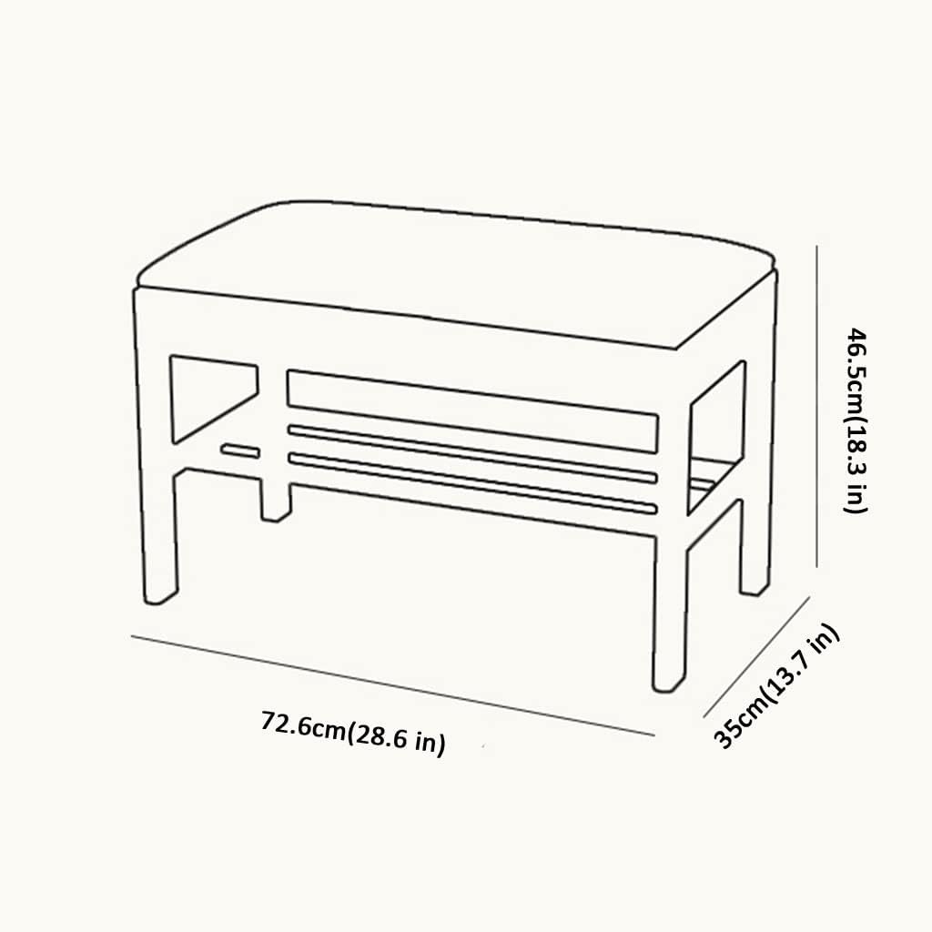 Shoe Rack Bench Wood Storage Bench PU Leather Upholstered Bench Shoe Stand with Hidden Storage Box Show Rack (Color : Brown, Size : 72.6 * 35 * 46.5cm)
