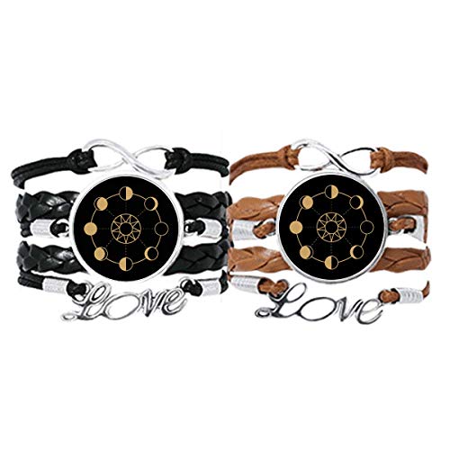 Bracelet en cuir motif totem lune (lot de 2) au design ethnique