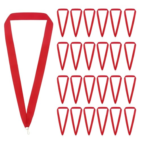 Rubans de médaille en polyester PATIKIL rouge avec attaches à pression pour sports (66 pièces)