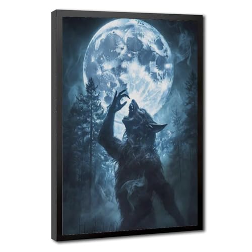 Poster Loup-garou hurlant 50x76 cm - Décoration mythologique salon