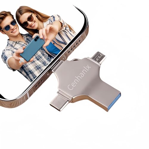 128GB USB Flash Drive Multifunctional Photo Stick Compatible with iPhone/iPad/Android/PC