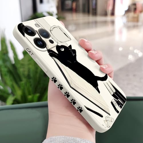 Coque silicone douce iPhone 14 Pro Max fine antichoc chat