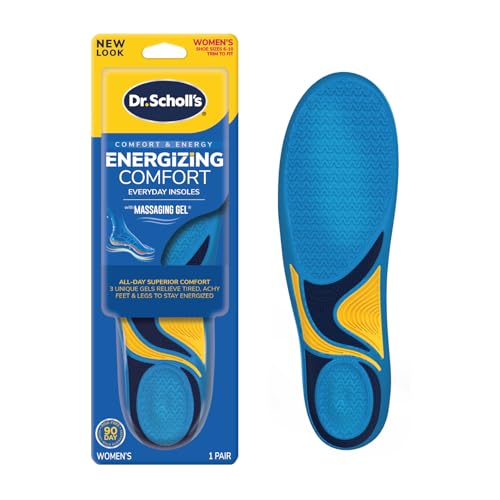 Image of Dr. Scholl's Energizing Comfort Women's Everyday Insoles with Massaging Gel - Clinically Proven, All-Day Energy and Comfort Inserts with Patented Triple Gel Design - Shock Absorbing, Arch Support