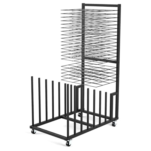 Image of uyoyous Art Storage Rack, Canvas Storage Stand with Wheels, Painting Drying Racks for Canvas Boards, Panel, Drawing Board, Crafts Drying
