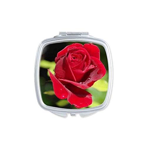 Dark Red Roses Flowers Art Deco Gift Fashion Mirror Portable Compact Pocket Makeup Double Sided Glass image 2
