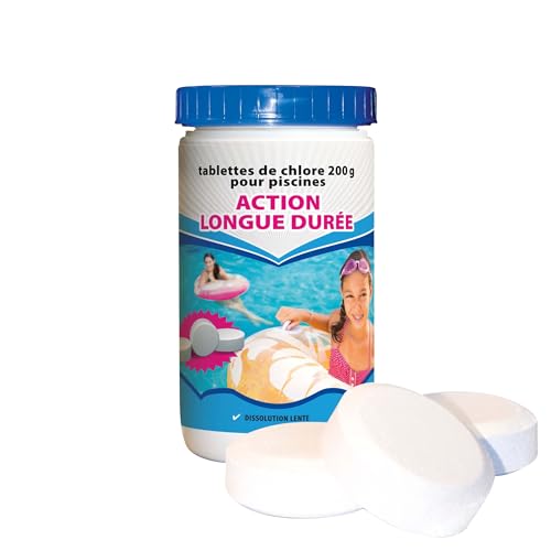 BSI - Chlore Lent - Action Longue Durée - Désinfection Totale De l'Eau - Spécial Bactéries - Idéal Pour Piscine 30m³ Et Plus - Galets 200g - 1kg