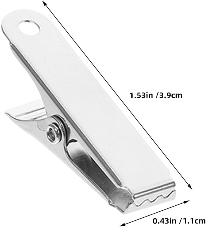 ULTECHNOVO 10Pcs Mini Metal Alligator Clips for Crafts & Electrical Testing, 1.5 Inch Small Spring Clamps with Strong Grip for Wire Management, Soldering, Photo Hanging & Hobby Projects, Silver