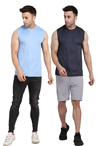 Image of Men's Regular Fit Sleeveless T-Shirt (Pack of 2)